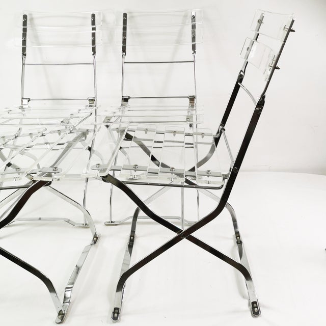 Vintage Folding Chairs from Maison & Jardin, 1970s, Set of 4 For Sale - Image 4 of 18
