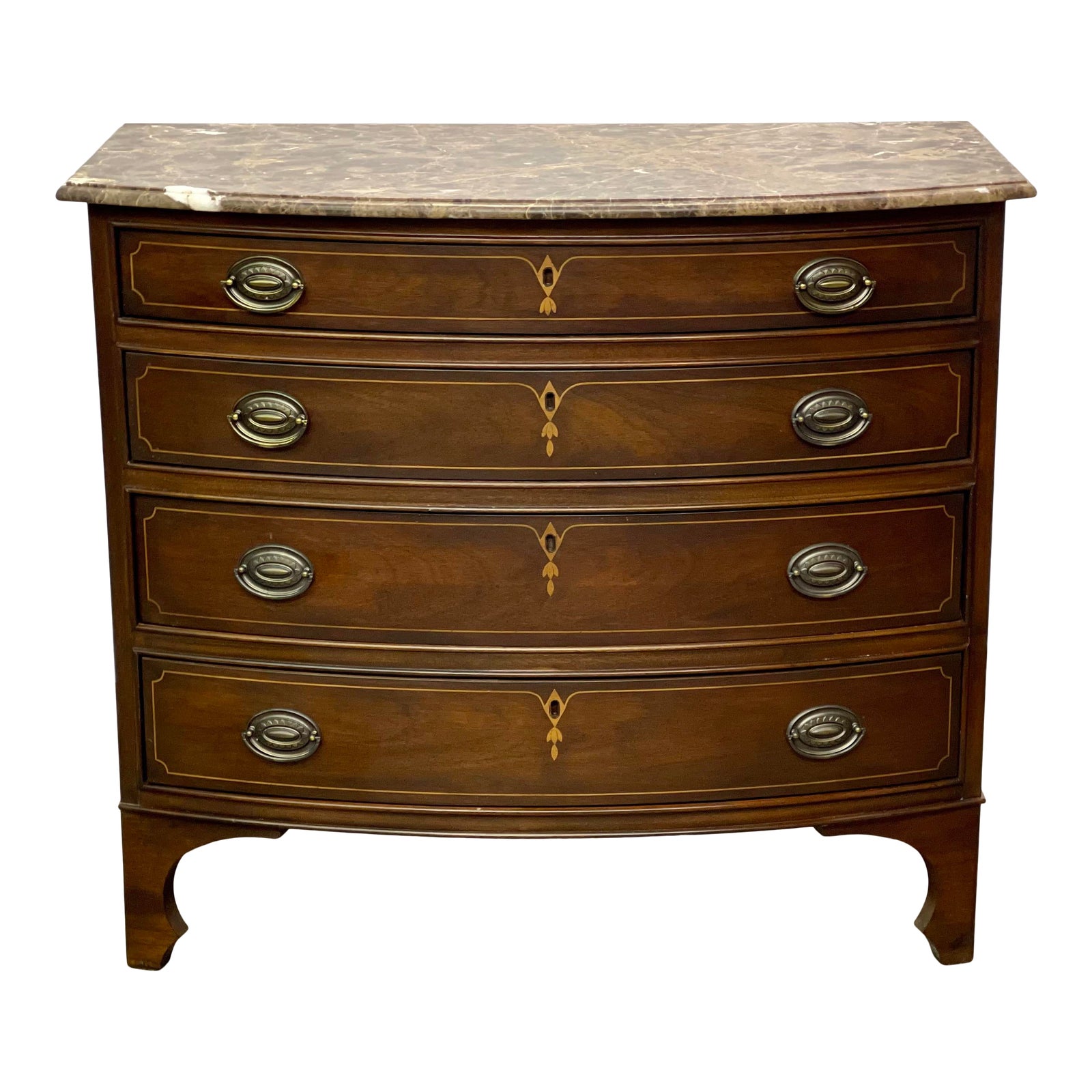 Vintage Mahogany Drexel Heritage Covington Park Federal Style Marble