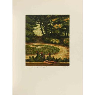Antonio Saliola, Snack Time in the Gardens, Lithograph, 1990s For Sale