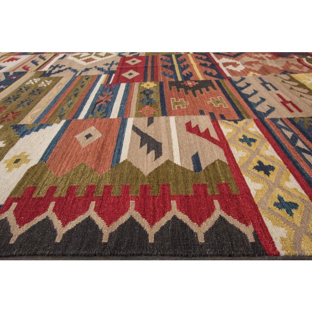 Textile 21st Century Modern Kilim Rug, 8'5" X 9'9" For Sale - Image 7 of 9