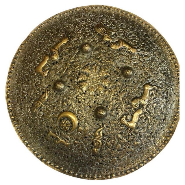 19th Century 19th Century Indian Brass Repoussé Shield, 1850 For Sale - Image 5 of 5