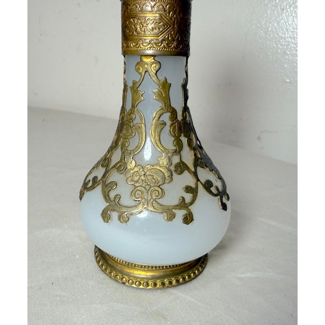 Antique 19c French Palais Royal Ormolu Bronze Opaline Glass Scent Perfume Bottle For Sale In New York - Image 6 of 13