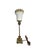 Onyx Early 20th Century Art Deco Green Onyx Brass Table Lamp Floral Glass Shade Bakelite Accent Untested For Sale - Image 8 of 11