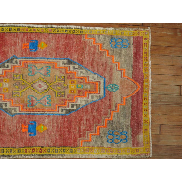 Electric Vintage Turkish Anatolian Scatter Rug For Sale In New York - Image 6 of 6