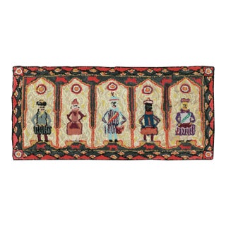 Galerie Shabab Collection Mid-20th Century American Pictorial Hook Rug For Sale