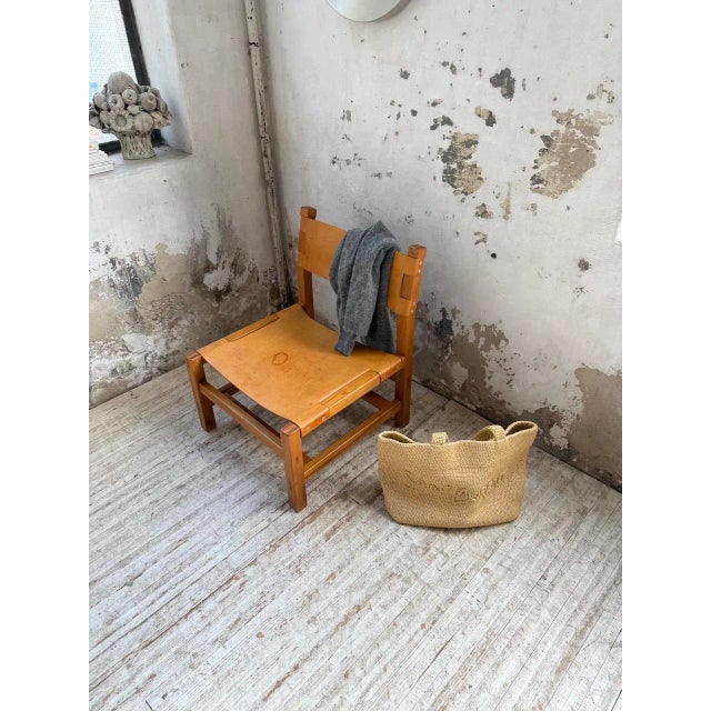 Elm and Leather Armchair from Maison Regain, 1960s For Sale - Image 11 of 18