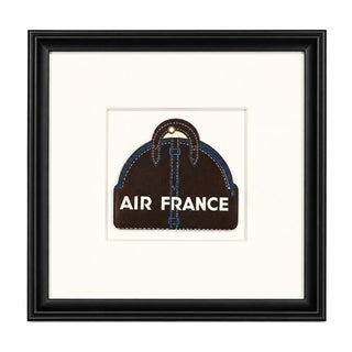 Vintage Air France Framed Luggage Label Travel Art Decor For Sale