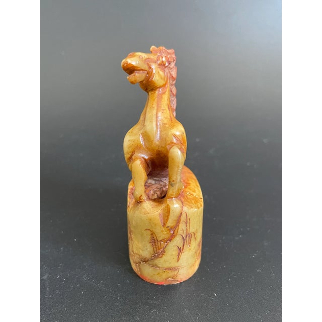 Chinese Antique Hand Carved Chinese Zodiac Horse Stone Seal For Sale - Image 3 of 12