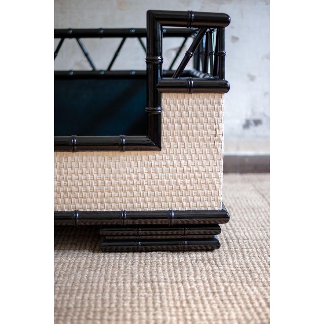 Lacquered Wood Daybed with Bamboo Effect, 1970s For Sale - Image 6 of 11