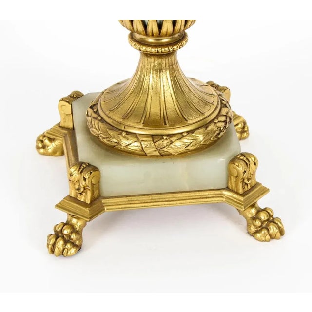 Gemstone 19th Century French Sevres Porcelain Ormolu Table Lamp For Sale - Image 7 of 17