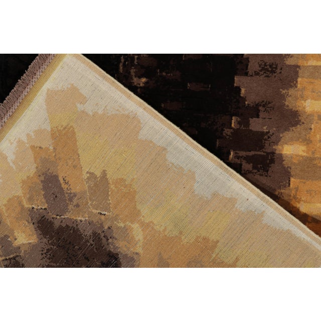 Textile Rug & Kilim’s Art Deco Style Modern Rug in Black, Brown & Gold Borders For Sale - Image 7 of 7