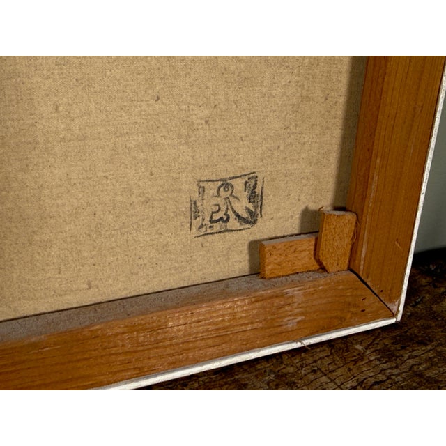 Mid Century Modern Juan R. Noguez Expressionist Oil on Canvas Flower Market Scene With Figures For Sale - Image 10 of 11