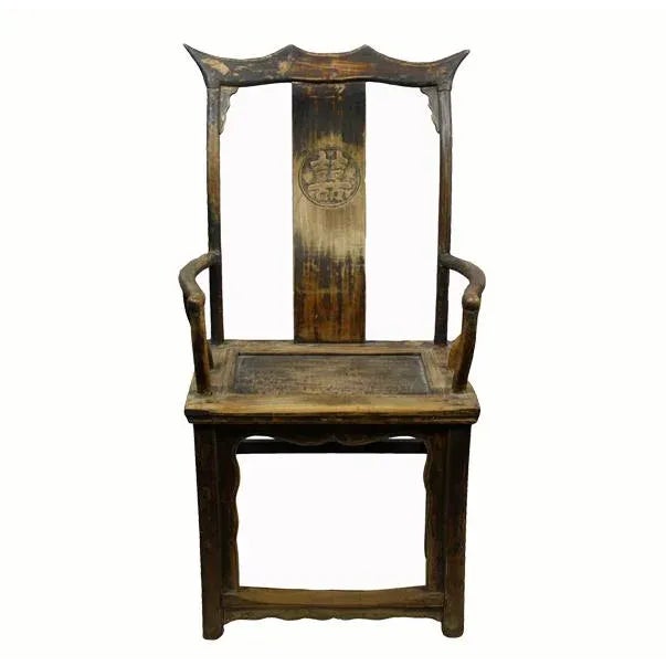 Antique High Yoke Back Armchair For Sale - Image 11 of 11