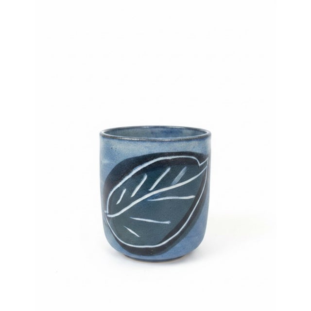 Ceramic Signed Butterfield Studio Pottery Teapot 4 Cups Blue Green Sgraffito Set For Sale - Image 7 of 10