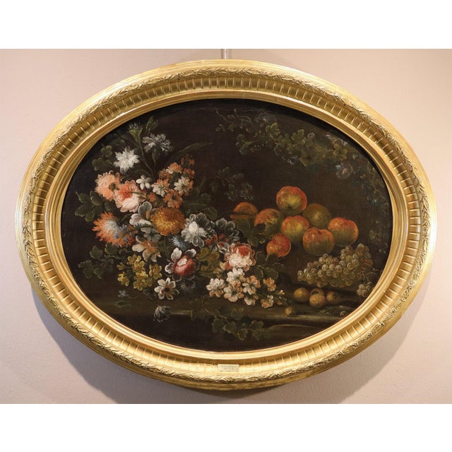 Felice Boselli, Still Life of Flowers and Fruit Boselli, 1700, Oil on Canvas For Sale - Image 15 of 15