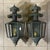 Metal Antique/Vintage Pair of Solid Brass Patina Exterior Wall Lanterns / Sconces For Sale - Image 7 of 18