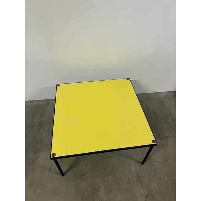Table with Yellow Formica Top and Metal Legs from Cerutti, 1960 For Sale - Image 4 of 7