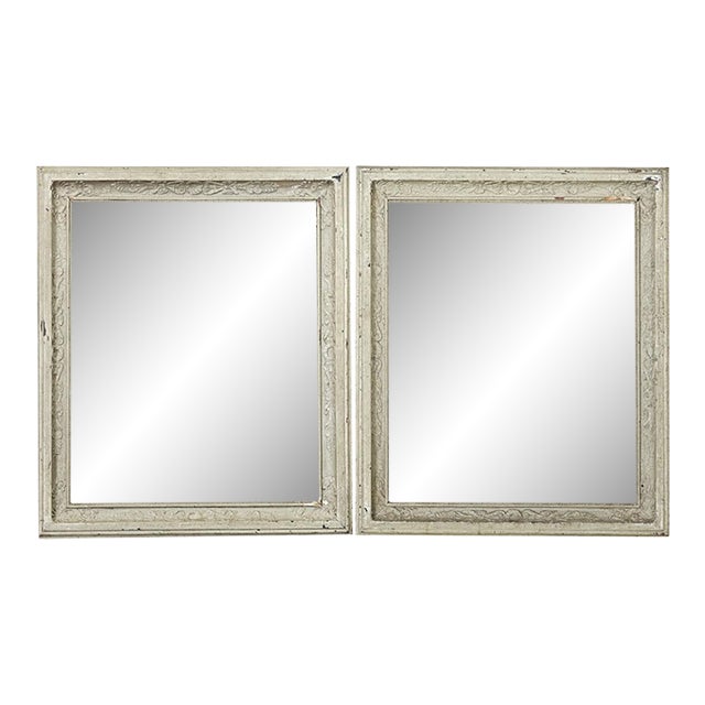 French 19th Century Mirrors in Painted Frames - A Pair For Sale