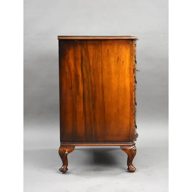 Antique Burr Walnut Serpentine Chest of Drawers, 1920s For Sale - Image 3 of 7
