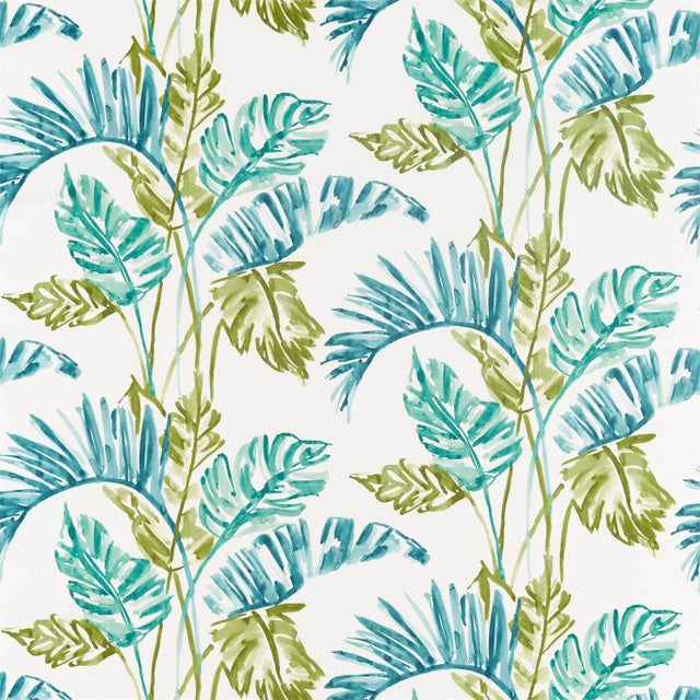 Harlequin Toshiko Fabric in Emerald / Zest / Marine For Sale