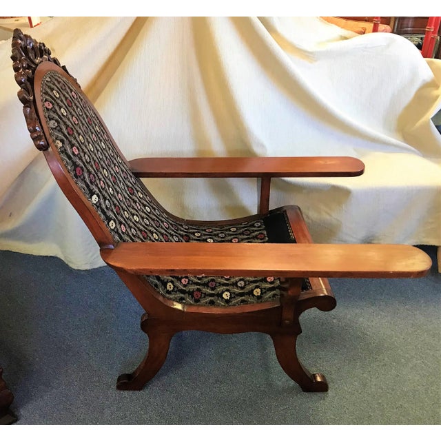 1940s Vintage Mahogany Plantation Chair and Footstool For Sale - Image 9 of 13