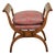 Biedermeier 19th Century X-Form Stool with Out-Scrolling Arms and Cushion For Sale