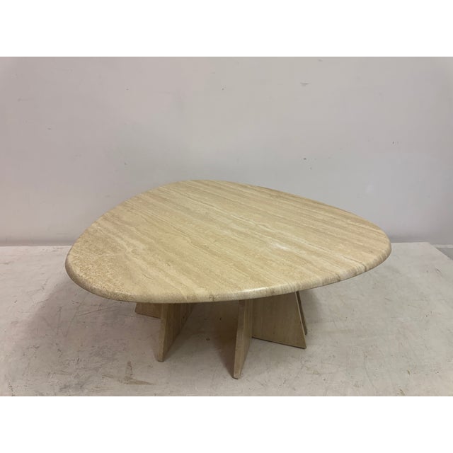 Vintage Italian Pear Shaped Travertine Coffee Table, 1980s For Sale - Image 12 of 17