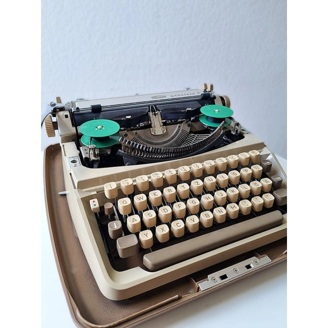 Metal Vintage German Triumph Typewriter with Case, 1960s For Sale - Image 7 of 10