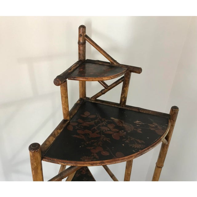 Antique Aesthetic Style Burnt Bamboo Corner Etagere, Circa 1880 For Sale In Los Angeles - Image 6 of 12