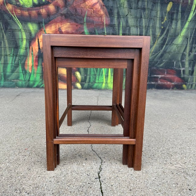 Mid 20th Century Mid 20th Century Danish Teak Nesting Side Tables For Sale - Image 5 of 12