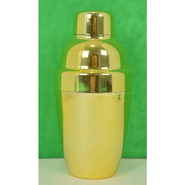 Single Serving gold & silver Plated Martini Shakers - a Pair Each: 5 1/2"H x 2 1/2"D rim