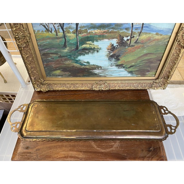 1970s Vintage Hand-Etched Peacock Serving Tray - Made in India For Sale - Image 5 of 11