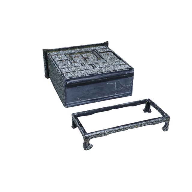 Silver Rare Antique Japanese Tansu Adorned With Hundreds of Hand Hammered Milagro Charms For Sale - Image 8 of 8