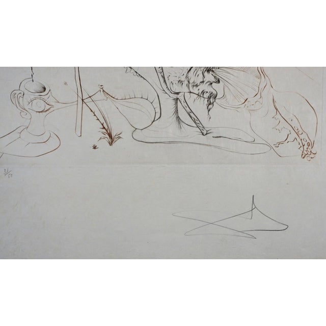1970s Dali l'Alchimie Hand Signed & Numbered Low Edition Etching Surrealism Art For Sale - Image 4 of 5