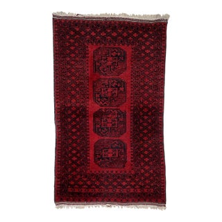 1920s, Antique Afghan Ersari Handmade Rug 4 X 6 For Sale
