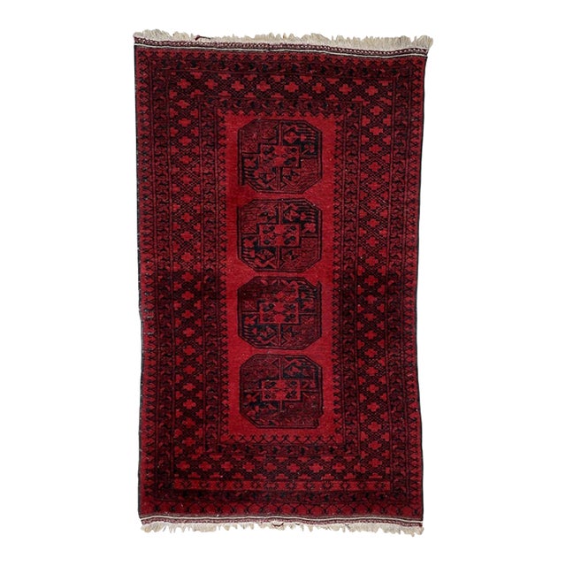 1920s, Antique Afghan Ersari Handmade Rug 4 X 6 For Sale