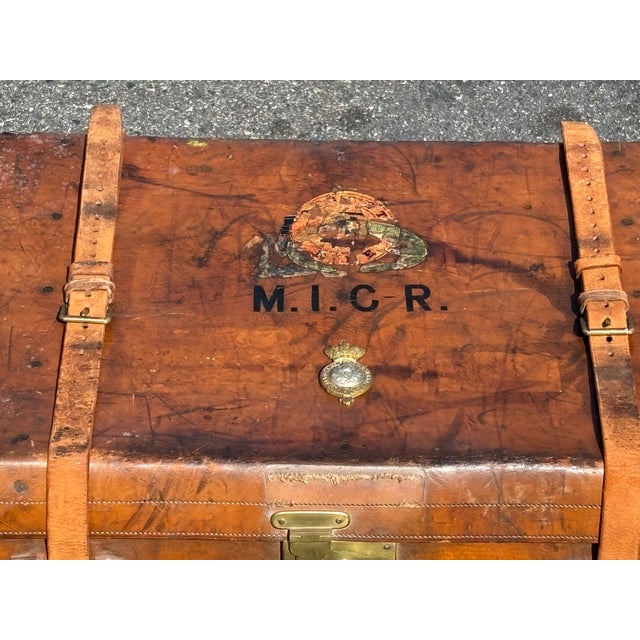 Large and Well-constructed leather and wood frame travel case / trunk. Likely Late 19th C. - with Scottish pedigree and...