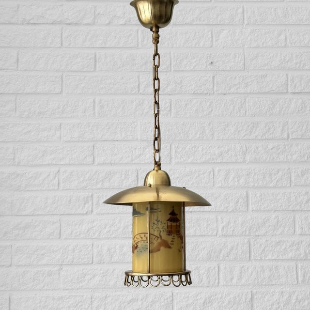 Vintage Scandinavian Lantern Pendant Lamp by Edvard Hagman, 1940s For Sale - Image 11 of 11