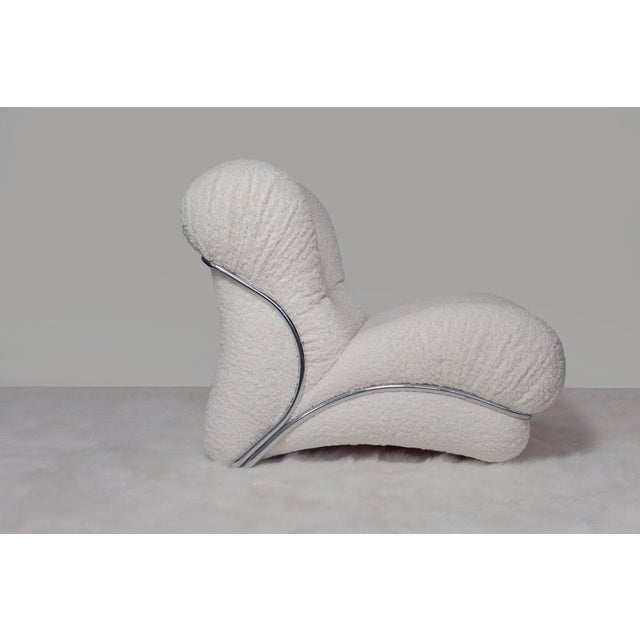 Italian Lounge Chair with Steel Frame, 1970s For Sale - Image 9 of 10