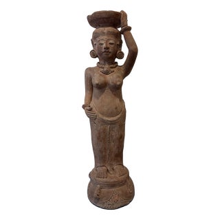 Ancient Majapahit Terracotta Handmaiden, 1500s For Sale