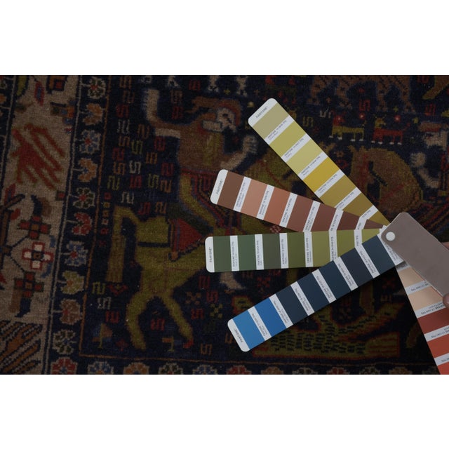 1970s Vintage Opal Blue Animal Garden Caucasian Rug For Sale - Image 11 of 12