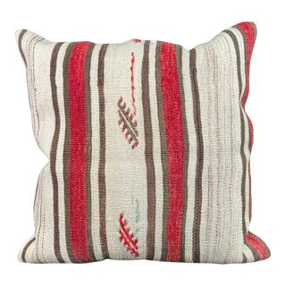 Turkish Hemp Pillow Cushion Natural Beige Red Pillow Cushion Cover 24x24 For Sale