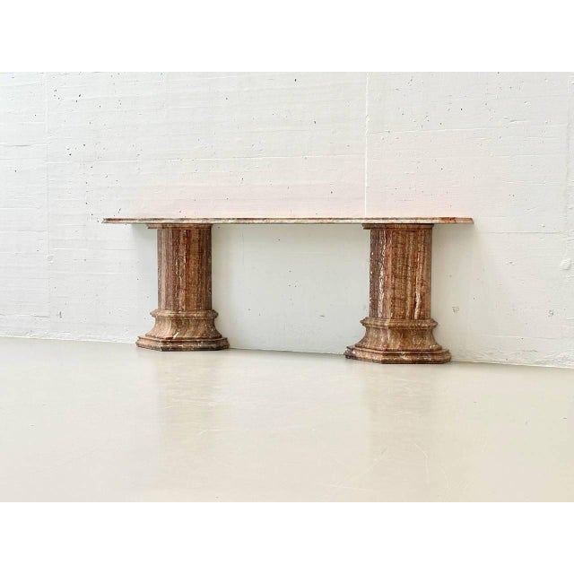 Console Table in Reddish-Brown Marble, Italy For Sale - Image 12 of 18