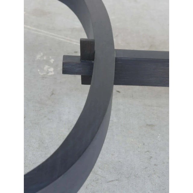 Oak Racetrack Table with Curved Stretcher by Petersen Antiques For Sale - Image 12 of 13