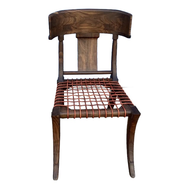 Vintage Klismos Walnut Chair For Sale