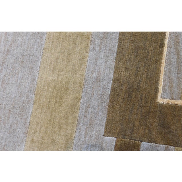 Hand-Knotted Moder Geometric Architectural Rug. 8'x 10'2" For Sale - Image 14 of 14
