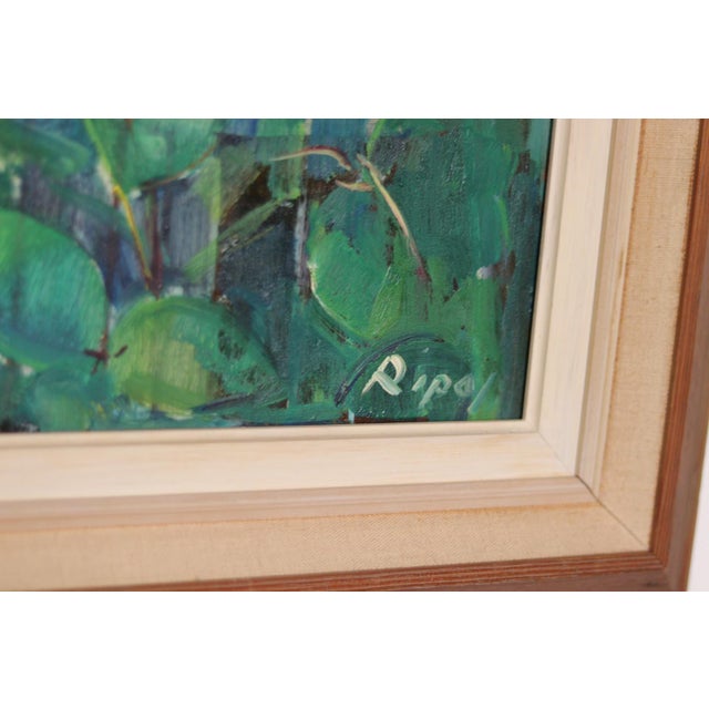 Green Hans Ripa, Bloomer, 1960s, Oil on Panel, Framed For Sale - Image 8 of 18
