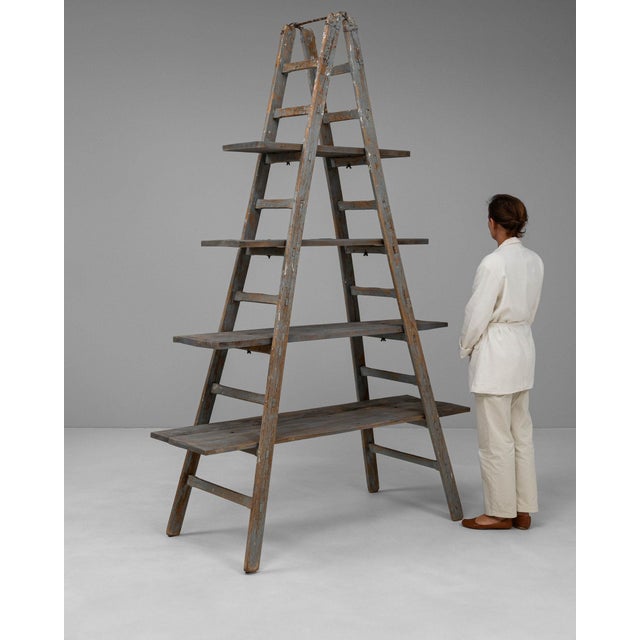 Mid 20th Century France Gray Wood Bookcase For Sale In Greensboro - Image 6 of 11