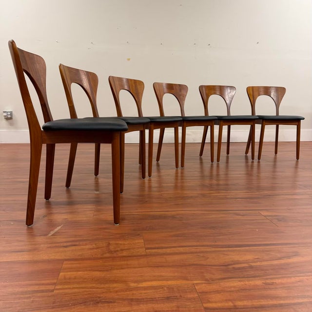 Mid 20th Century Koefoeds Hornslet Peter Teak Dining Chairs Set of 6 For Sale - Image 5 of 11