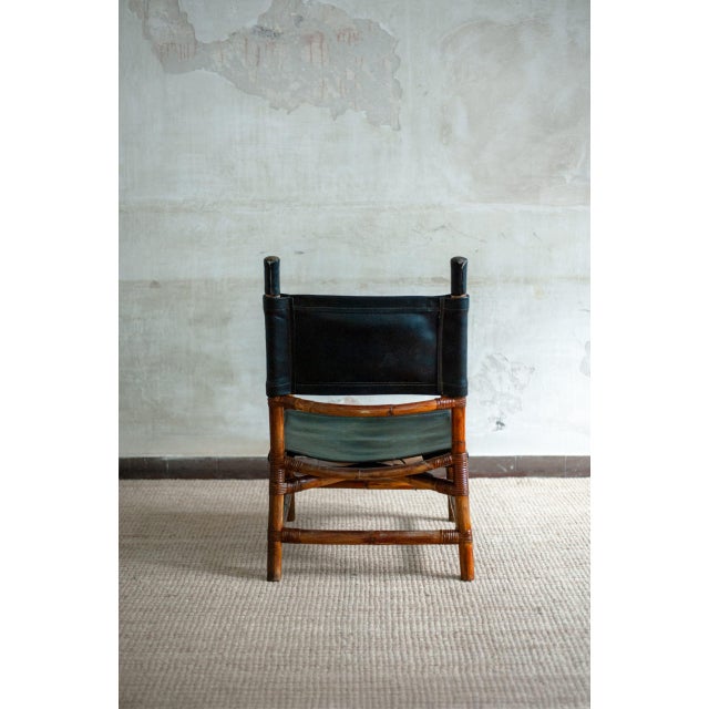 Set of Bamboo Lounge Set with Chair and Ottoman, 1970s For Sale - Image 9 of 18